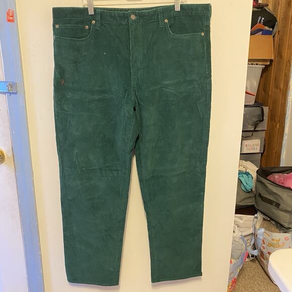Lands End Mens 40x30 Green Traditional Fit Corduroy Pants Holidays Work Wear New - Picture 2 of 8